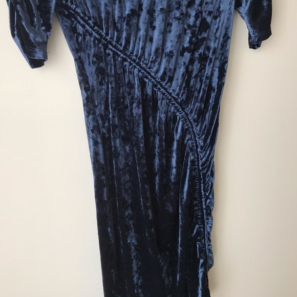 H&M blue crushed velvet ruched minidress - Picture 8 of 10